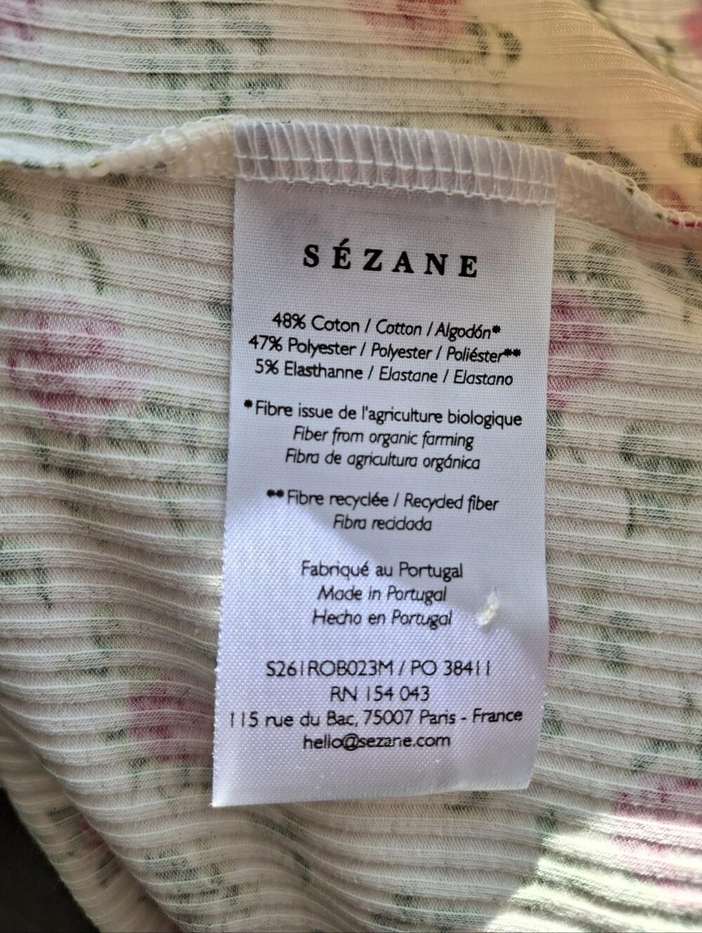 Sezane – Léa Floral Button Down Ribbed Mini Dress (Éloa Print) Women's XXL - Picture 12 of 13